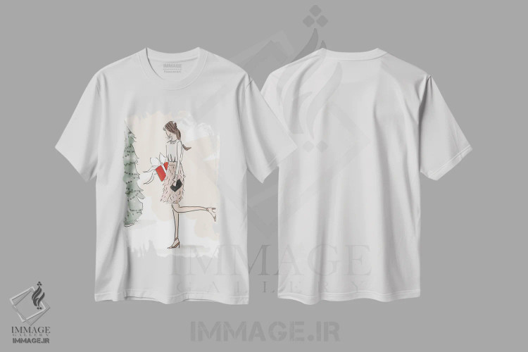 تیشرت سفید طرح دار کریسمس، هنر دیجیتال اثر هدر استیلافسن | فروشگاه ایماژ