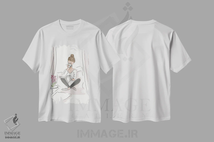 تیشرت سفید طرح دار اول قهوه، هنر دیجیتال اثر هدر استیلافسن | فروشگاه ایماژ