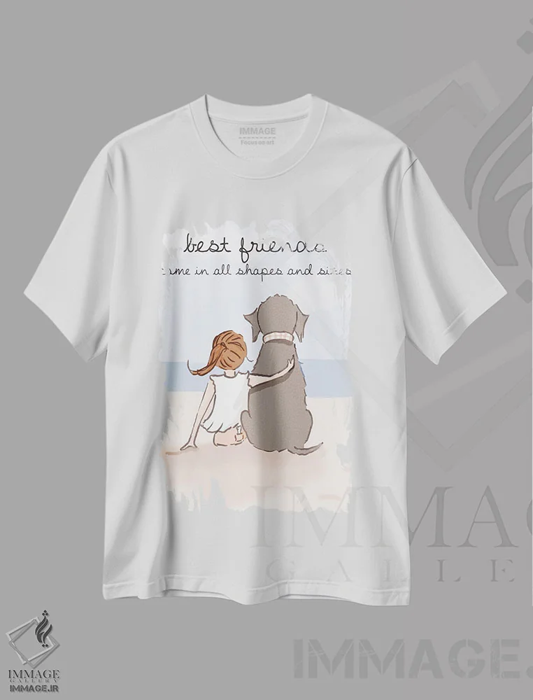 تیشرت سفید طرح دار دوستان واقعی در همه اندازه ها هستند، هنر دیجیتال اثر هدر استیلافسن | immage.ir
