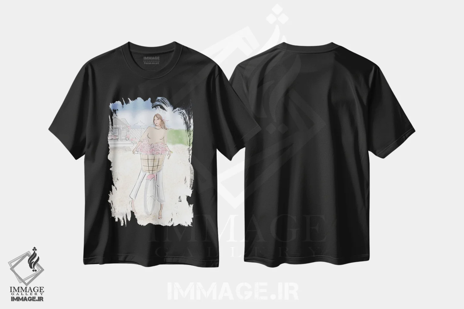تیشرت مشکی طرح دار کلبه کنار دریا، دکور ساحلی اثر هدر استیلافسن | immage.ir
