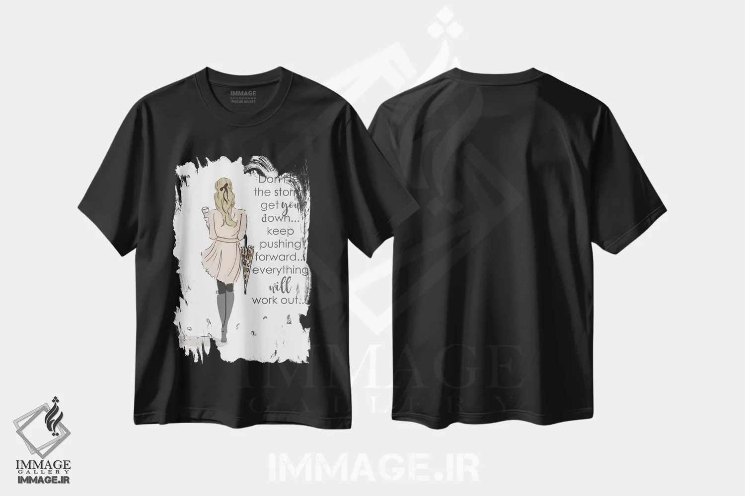 تیشرت مشکی طرح دار آثار هدر استیلافسن - immage.ir