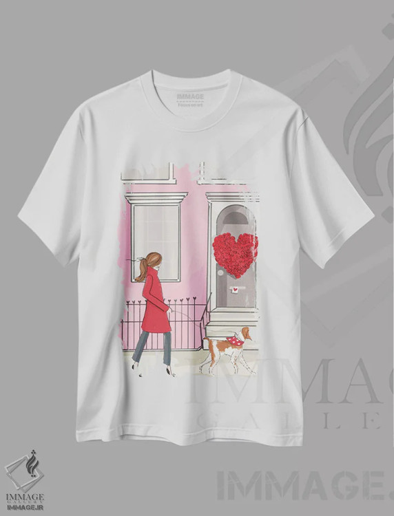 تیشرت سفید طرح دار قدم زدن در فوریه، هنر دیجیتال اثر هدر استیلافسن | immage.ir