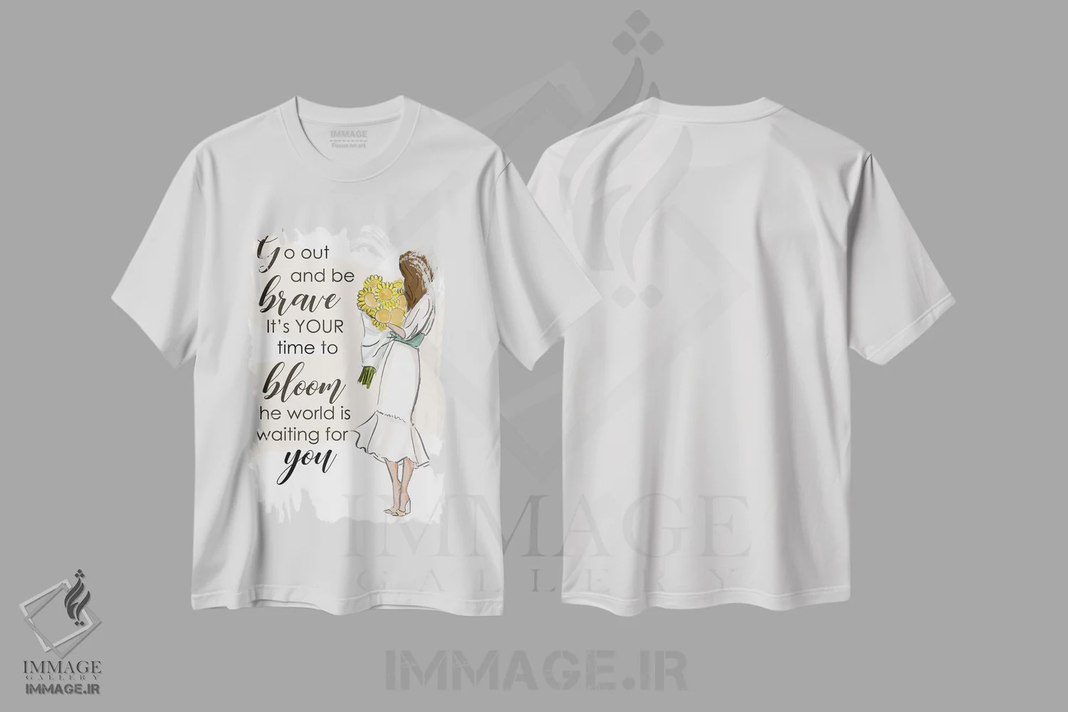 تیشرت سفید طرح دار برو بیرون و شجاع باش، هنر دیجیتال اثر هدر استیلافسن | فروشگاه ایماژ