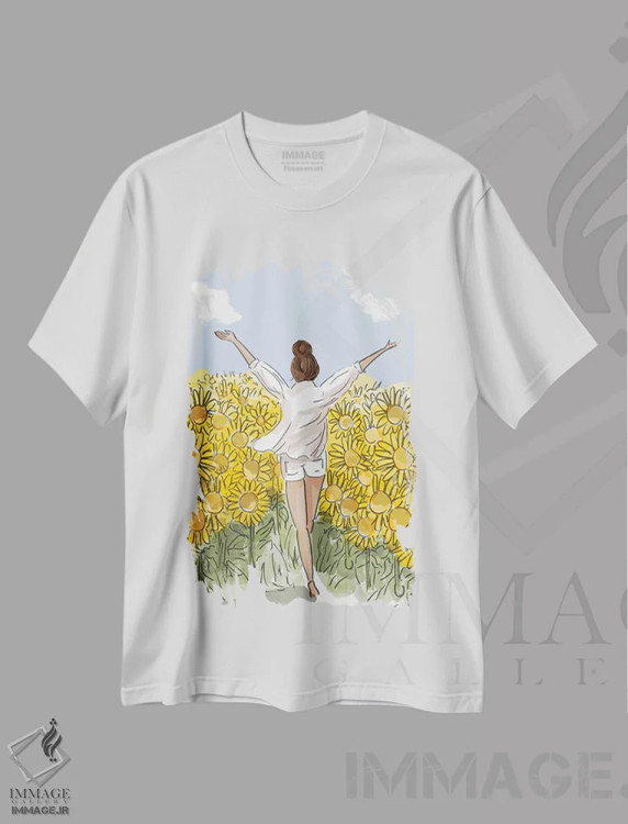 تیشرت سفید طرح دار زندگی را در شکوفایی کامل زندگی کن، هنر دیجیتال اثر هدر استیلافسن | فروشگاه ایماژ