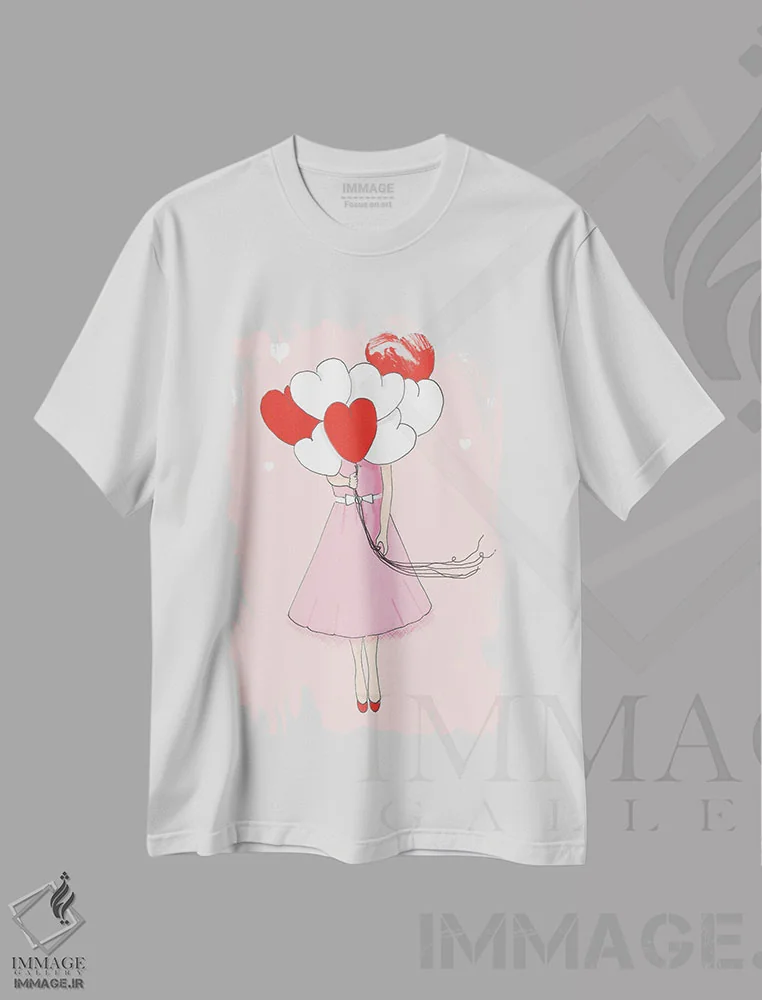 تیشرت سفید طرح دار عشق، هنر دیجیتال اثر هدر استیلافسن | immage.ir