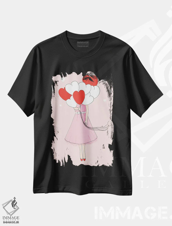 تیشرت مشکی طرح دار عشق، هنر دیجیتال اثر هدر استیلافسن | فروشگاه ایماژ