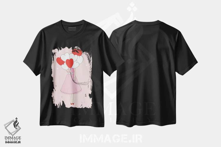 تیشرت مشکی طرح دار عشق، هنر دیجیتال اثر هدر استیلافسن | فروشگاه ایماژ