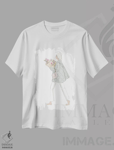 تیشرت سفید طرح دار ماگنولیا و کارهای روزمره، هنر دیجیتال اثر هدر استیلافسن | فروشگاه ایماژ