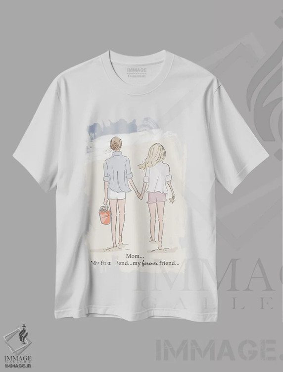 تیشرت سفید طرح دار مامان، اولین دوستم، هنر دیجیتال اثر هدر استیلافسن | immage.ir