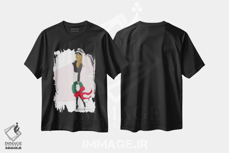 تیشرت مشکی طرح دار کریسمس مبارک، هنر دیجیتال اثر هدر استیلافسن | immage.ir