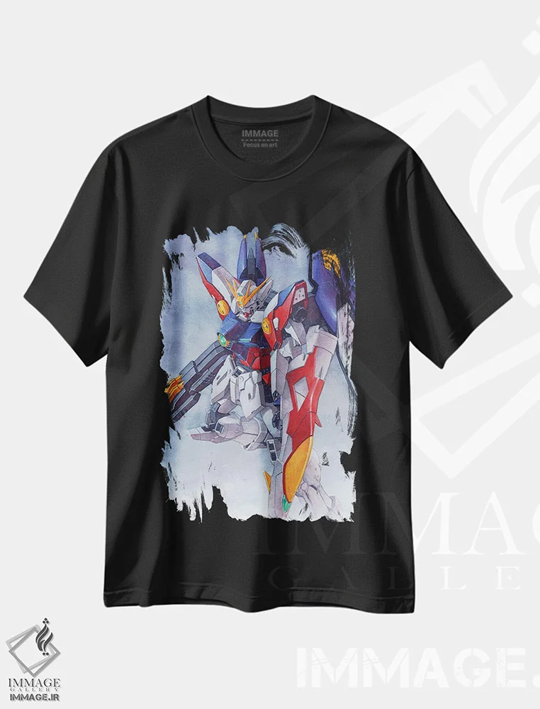تیشرت مشکی طرح دار گاندام وینگ زیرو نسخه تلویزیونی، مدیوم اثر هکتور ترونک | فروشگاه ایماژ