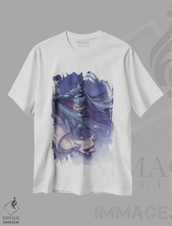 تیشرت سفید طرح دار شوالیه تاریکی، مدیوم اثر هکتور ترونک | فروشگاه ایماژ