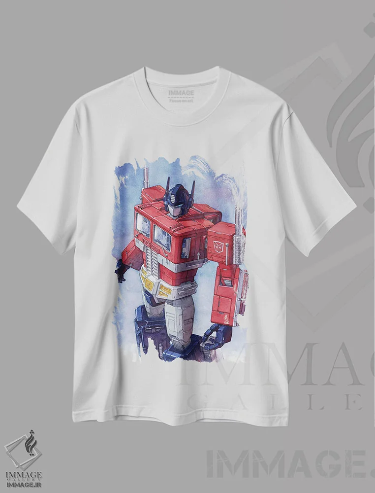 تیشرت سفید طرح دار اپتیموس پرایم، مدیوم اثر هکتور ترونک | immage.ir