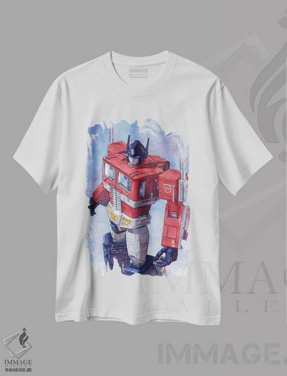 تیشرت سفید طرح دار اپتیموس پرایم، مدیوم اثر هکتور ترونک | immage.ir