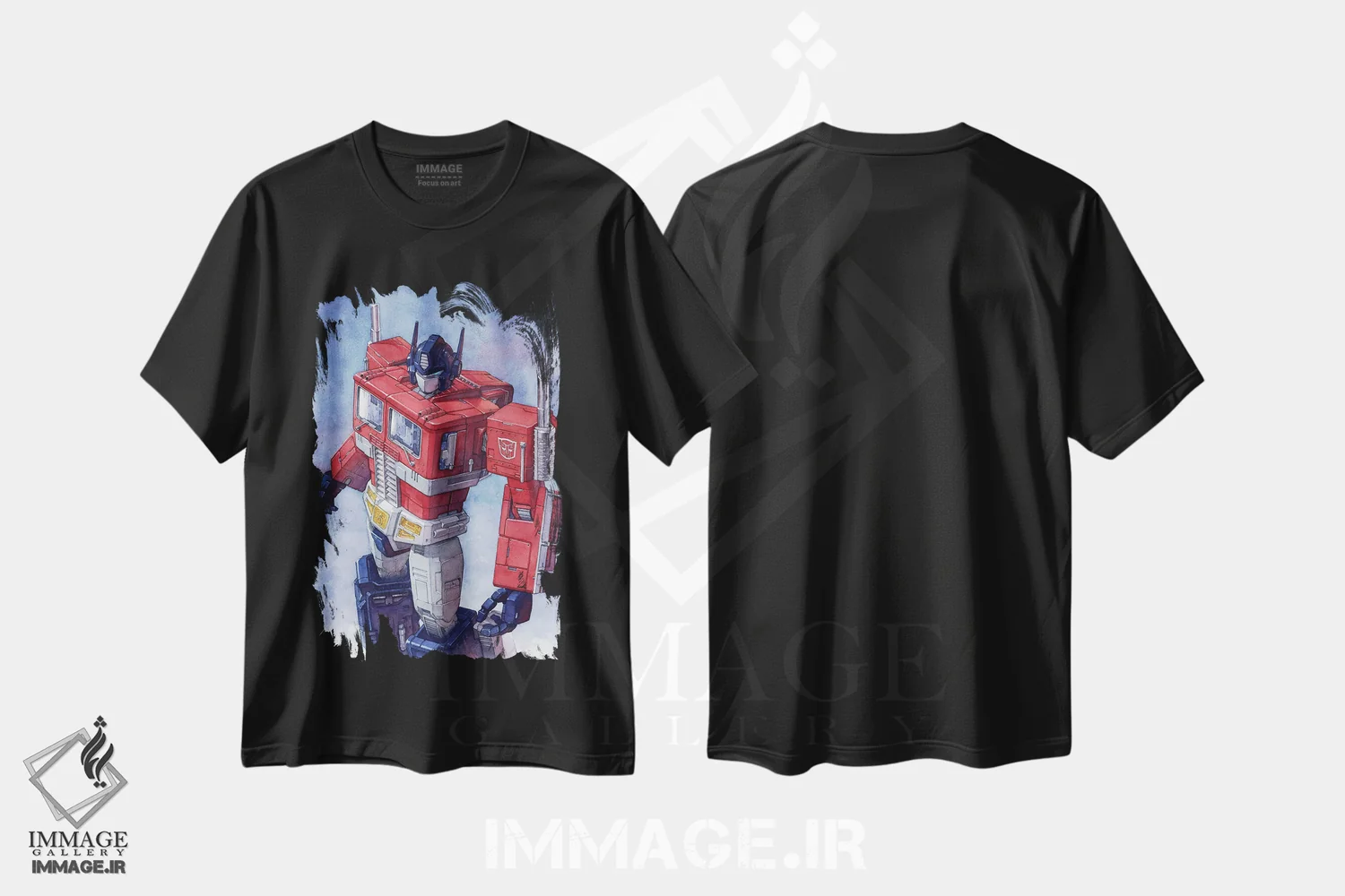تیشرت مشکی طرح دار اپتیموس پرایم، مدیوم اثر هکتور ترونک | فروشگاه ایماژ
