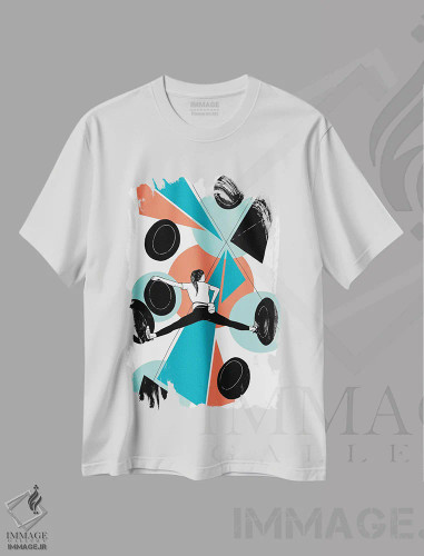 تیشرت سفید طرح دار پر کردن فاصله ها، تزئینی اثر کورالی هوئن | فروشگاه ایماژ