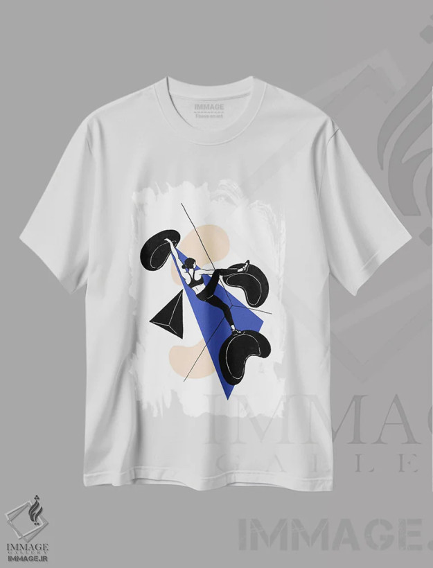 تیشرت سفید طرح دار دل بستگی غیررسمی، تزئینی اثر کورالی هوئن | فروشگاه ایماژ