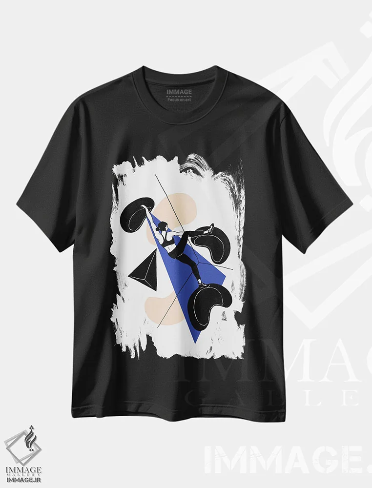 تیشرت مشکی طرح دار دل بستگی غیررسمی، تزئینی اثر کورالی هوئن | immage.ir