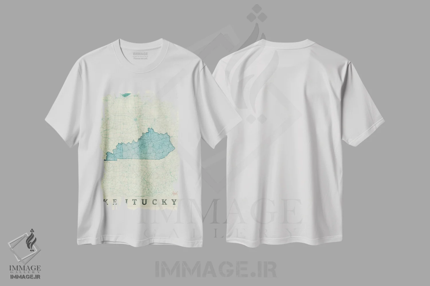 تیشرت سفید طرح دار نقشه کنتاکی، تزئینی اثر هوبرت روگوسکی | فروشگاه ایماژ