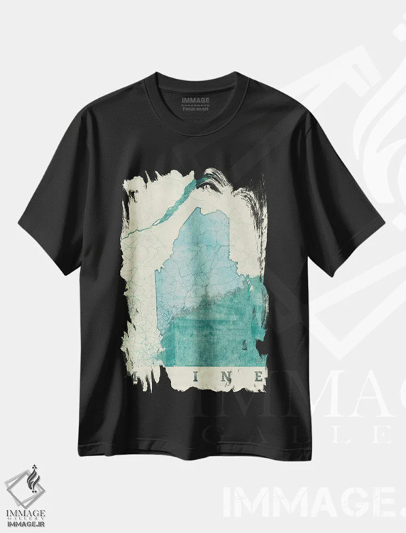تیشرت مشکی طرح دار نقشه مین، تزئینی اثر هوبرت روگوسکی | فروشگاه ایماژ