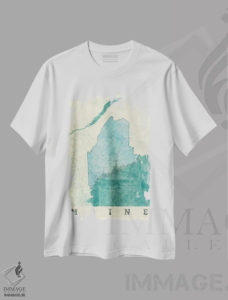 تیشرت سفید طرح دار نقشه مین، تزئینی اثر هوبرت روگوسکی | immage.ir