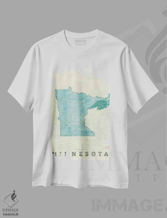 تیشرت سفید طرح دار نقشه مینه سوتا، تزئینی اثر هوبرت روگوسکی | فروشگاه ایماژ
