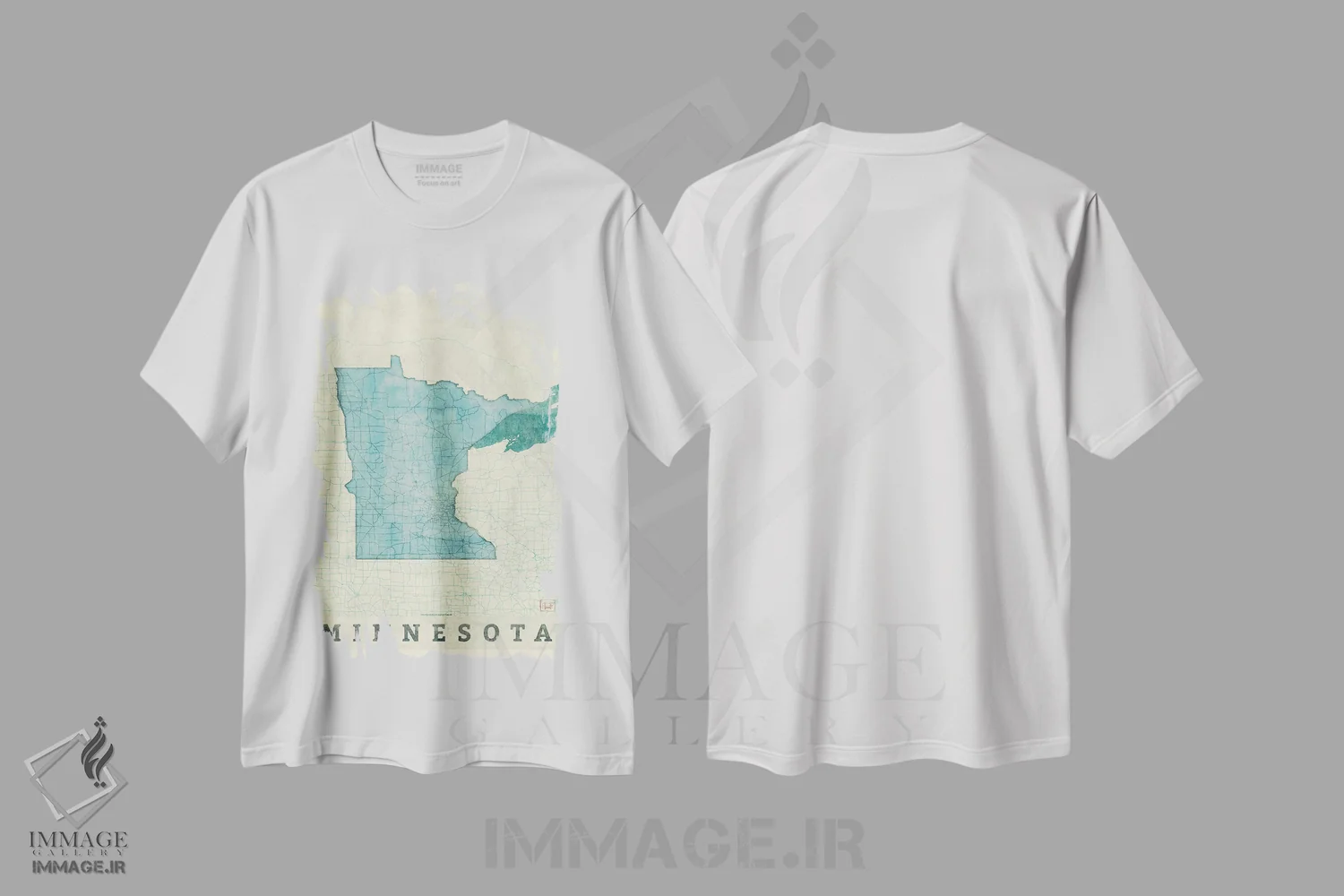 تیشرت سفید طرح دار نقشه مینه سوتا، تزئینی اثر هوبرت روگوسکی | فروشگاه ایماژ