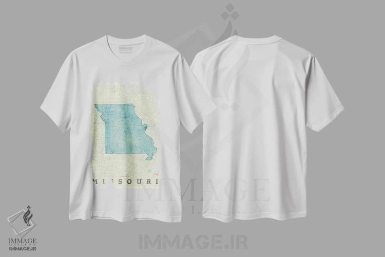 تیشرت سفید طرح دار نقشه میزوری، تزئینی اثر هوبرت روگوسکی | فروشگاه ایماژ