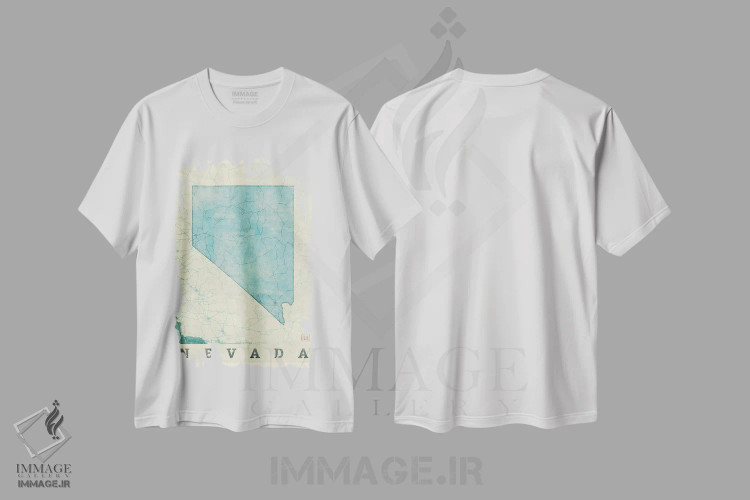 تیشرت سفید طرح دار نقشه نوادا، تزئینی اثر هوبرت روگوسکی | فروشگاه ایماژ