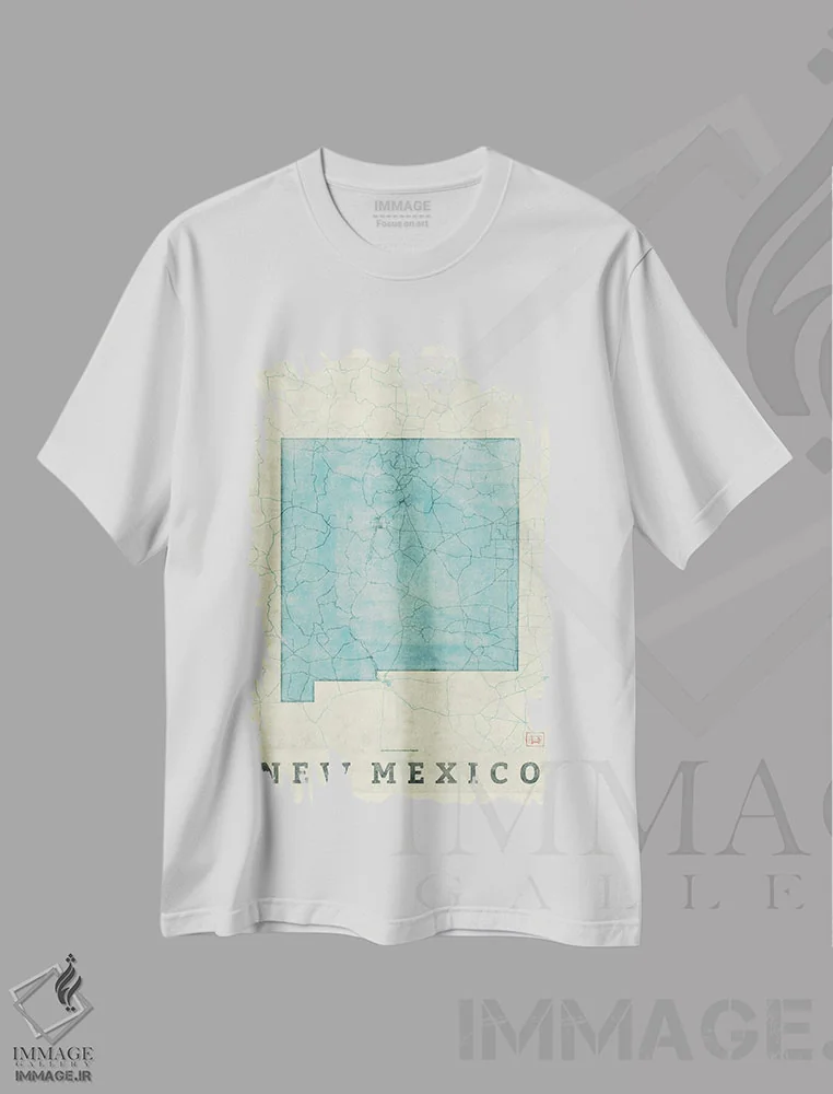تیشرت سفید طرح دار نقشه نیومکزیکو، تزئینی اثر هوبرت روگوسکی | immage.ir