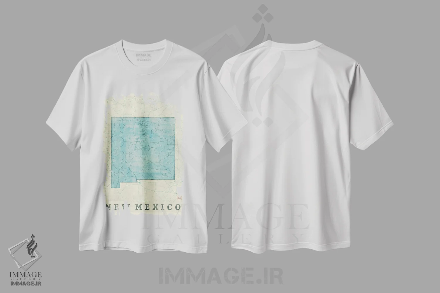 تیشرت سفید طرح دار نقشه نیومکزیکو، تزئینی اثر هوبرت روگوسکی | immage.ir