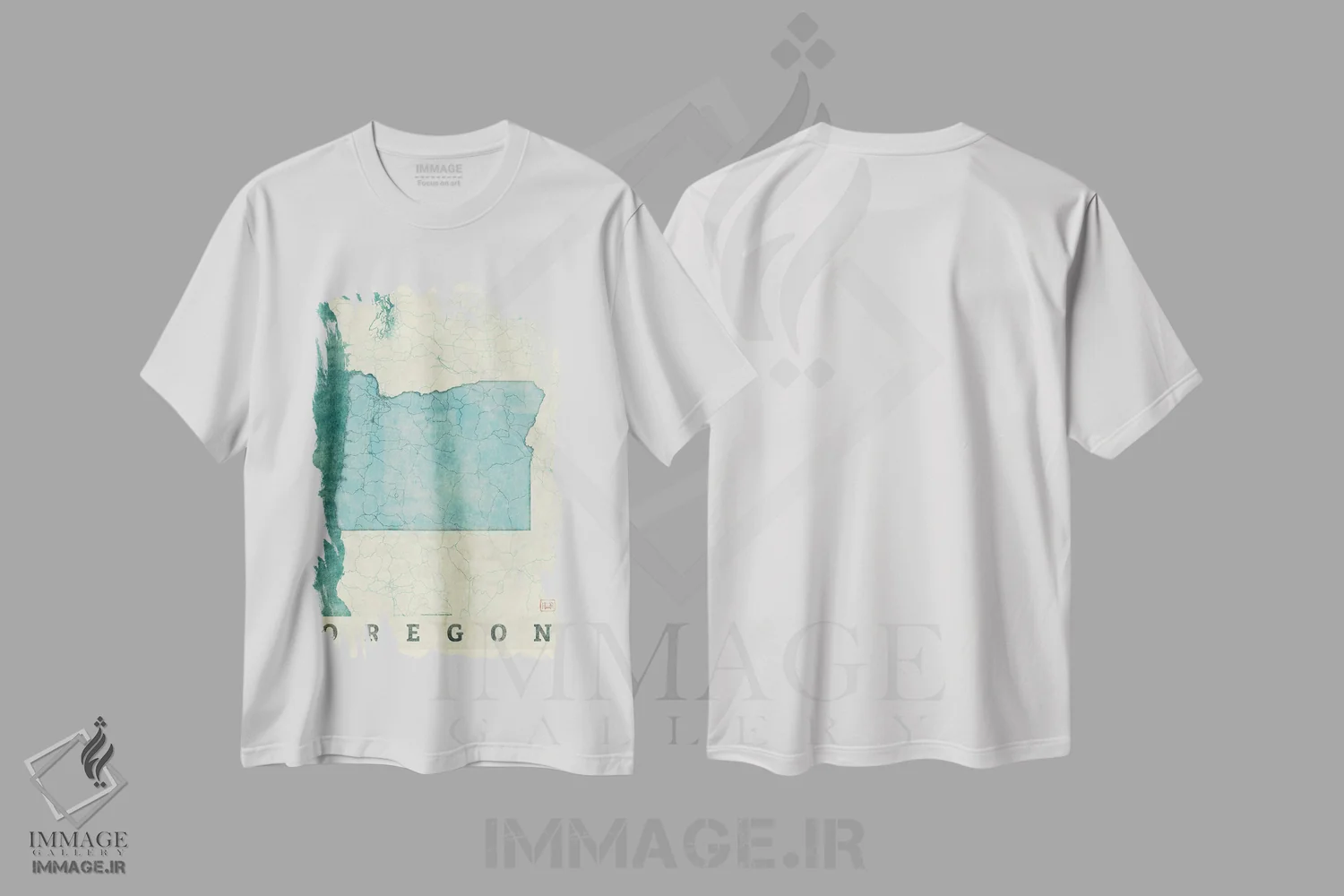 تیشرت سفید طرح دار نقشه اورگن، تزئینی اثر هوبرت روگوسکی | فروشگاه ایماژ