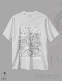 تیشرت سفید طرح دار نقشه طرح شهری مینیمال پراگ، هنر دیجیتال اثر هوبرت روگوسکی | immage.ir