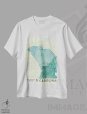 تیشرت سفید طرح دار نقشه کارولینای جنوبی، هنر دیجیتال اثر هوبرت روگوسکی | فروشگاه ایماژ