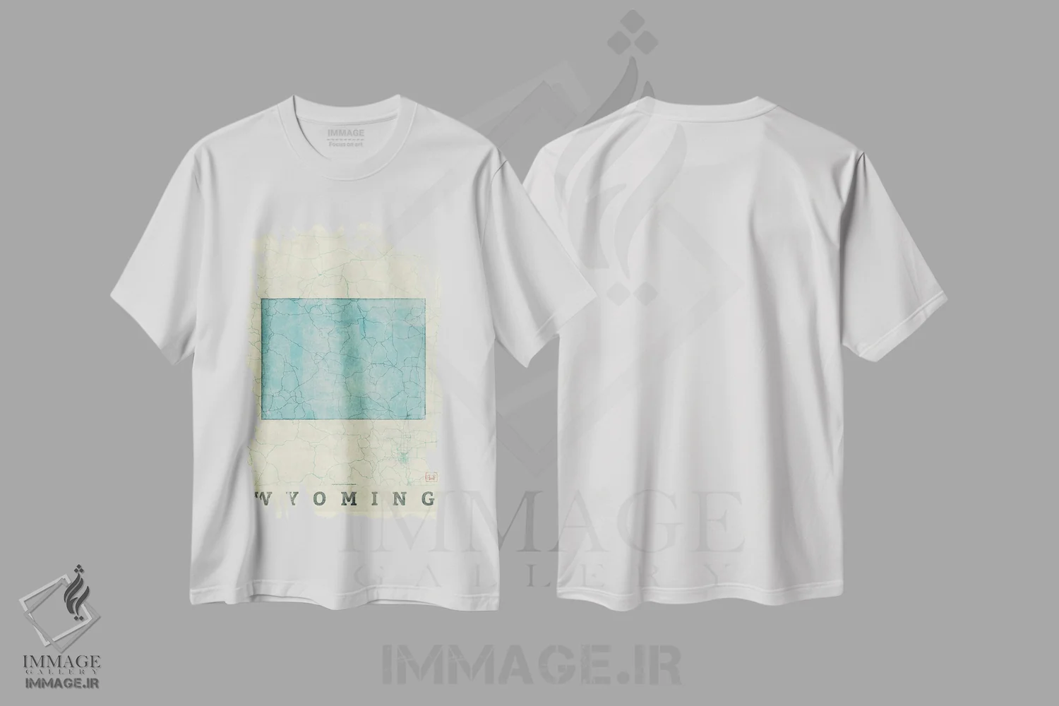 تیشرت سفید طرح دار نقشه وایومینگ، تزئینی اثر هوبرت روگوسکی | immage.ir