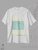 تیشرت سفید طرح دار نقشه کلرادو، تزئینی اثر هوبرت روگوسکی | immage.ir