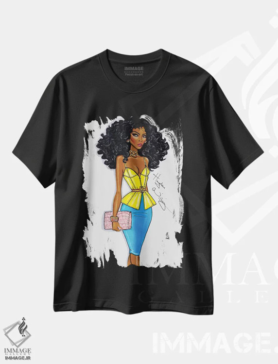 تیشرت مشکی طرح دار درخشش ابدی، هنر آمریکایی آفریقایی تبار اثر هایدن ویلیامز | فروشگاه ایماژ