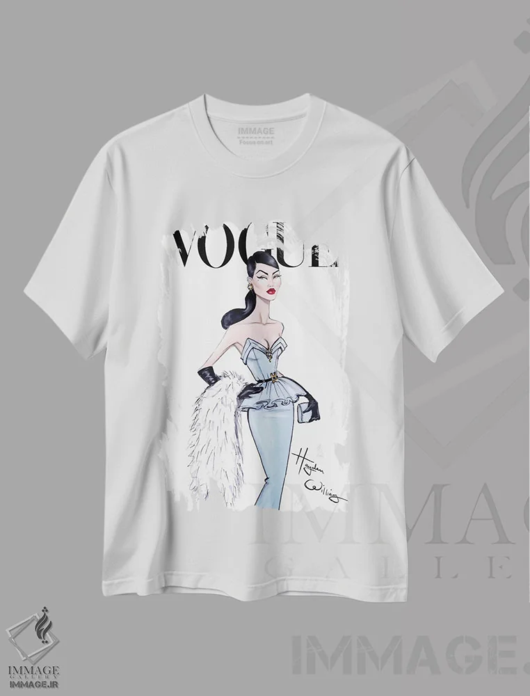 تیشرت سفید طرح دار کد آبی، تزئینی اثر هایدن ویلیامز | immage.ir