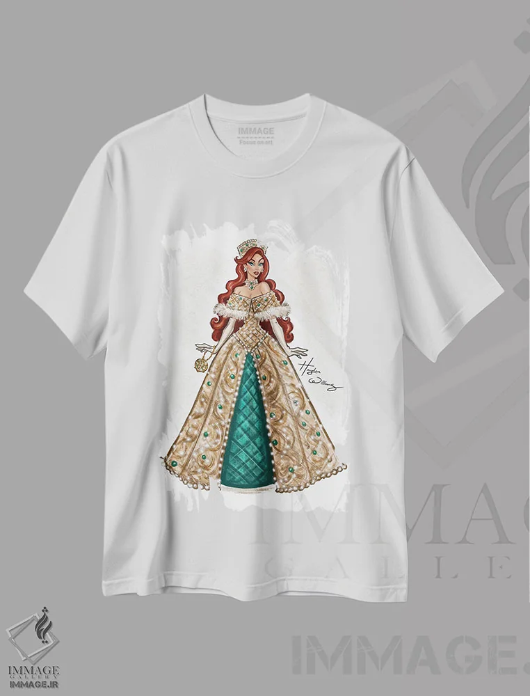 تیشرت سفید طرح دار دوشس بزرگ آناستازیا، دست نقاشی و طراحی دستی اثر هایدن ویلیامز | فروشگاه ایماژ