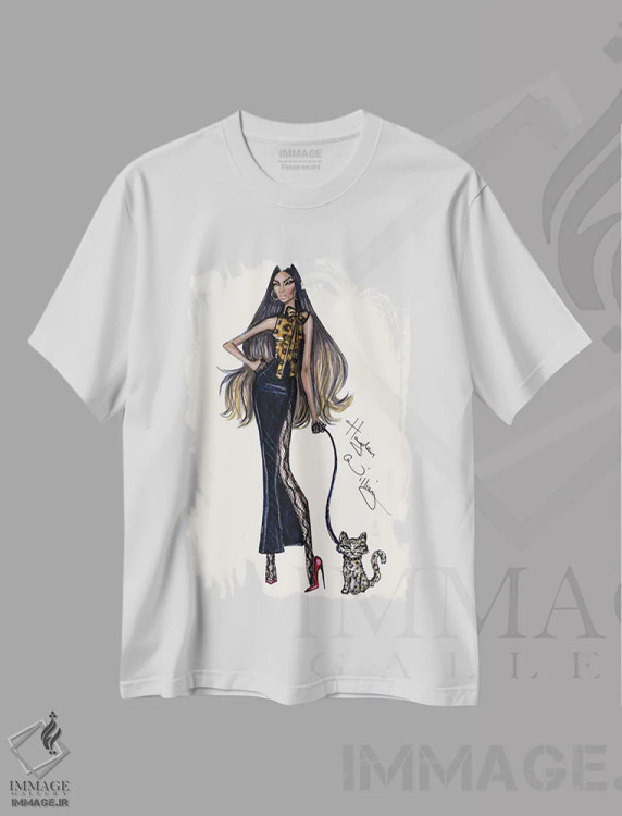 تیشرت سفید طرح دار گربه گون فوق العاده، هنر آمریکایی آفریقایی تبار اثر هایدن ویلیامز | فروشگاه ایماژ