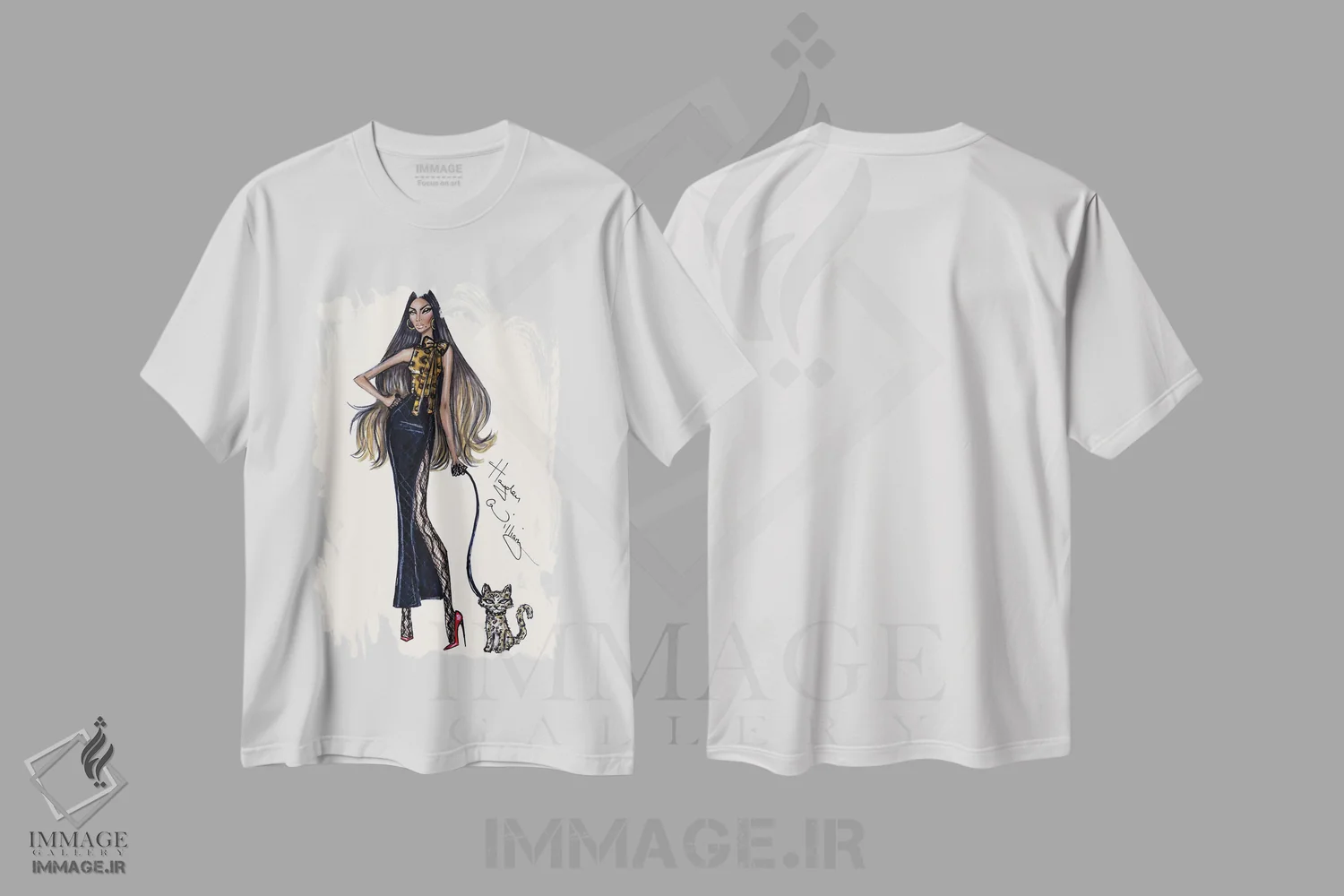 تیشرت سفید طرح دار گربه گون فوق العاده، هنر آمریکایی آفریقایی تبار اثر هایدن ویلیامز | فروشگاه ایماژ