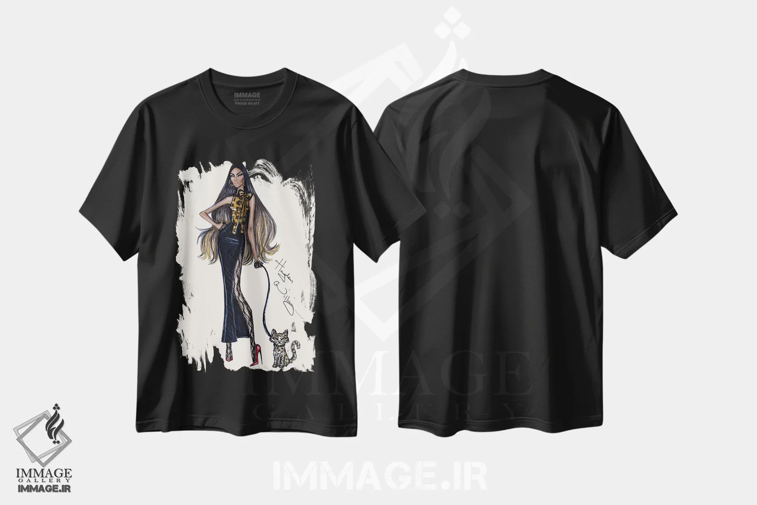 تیشرت مشکی طرح دار گربه گون فوق العاده، هنر آمریکایی آفریقایی تبار اثر هایدن ویلیامز | immage.ir