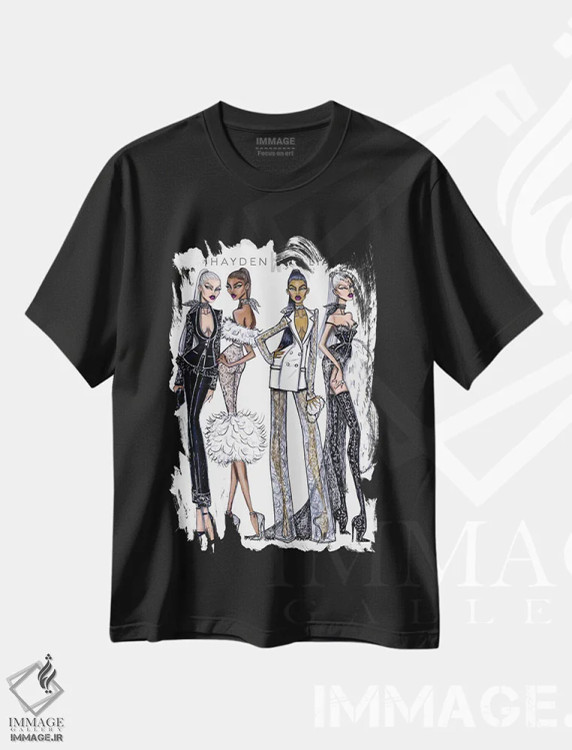 تیشرت مشکی طرح دار اوت کوتور، هنر آمریکایی آفریقایی تبار اثر هایدن ویلیامز | immage.ir