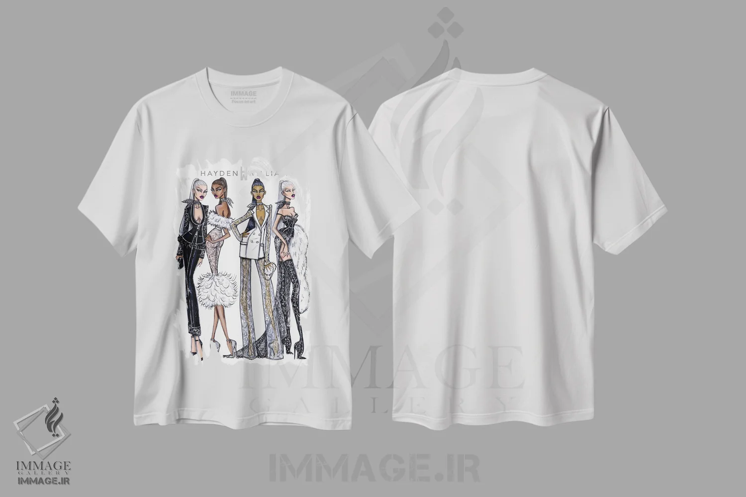 تیشرت سفید طرح دار اوت کوتور، هنر آمریکایی آفریقایی تبار اثر هایدن ویلیامز | فروشگاه ایماژ