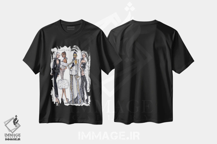 تیشرت مشکی طرح دار اوت کوتور، هنر آمریکایی آفریقایی تبار اثر هایدن ویلیامز | immage.ir
