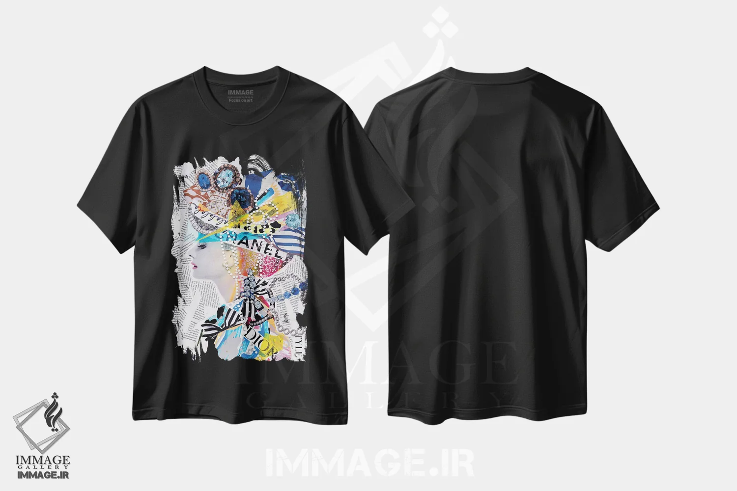 تیشرت مشکی طرح دار لالالای آدری، مدیوم اثر هالی وود استودیوز | immage.ir
