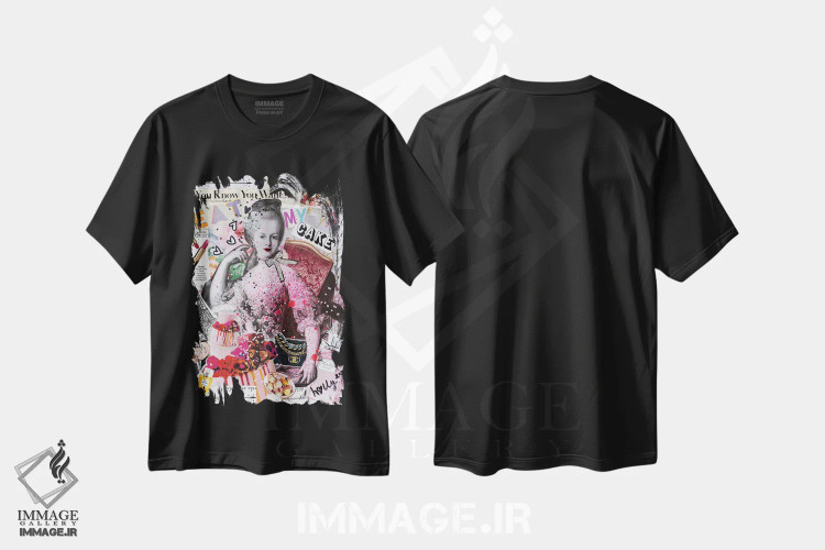 تیشرت مشکی طرح دار کیکم را بخور، دکوراسیون جایگزین اثر هالی وود استودیوز | فروشگاه ایماژ