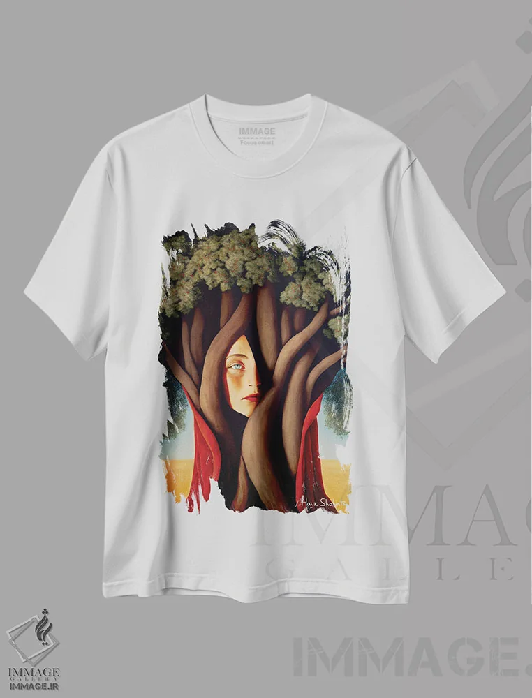 تیشرت سفید طرح دار گرمابخشی تو، هنر فاخر معاصر اثر هایک شالانتس | فروشگاه ایماژ