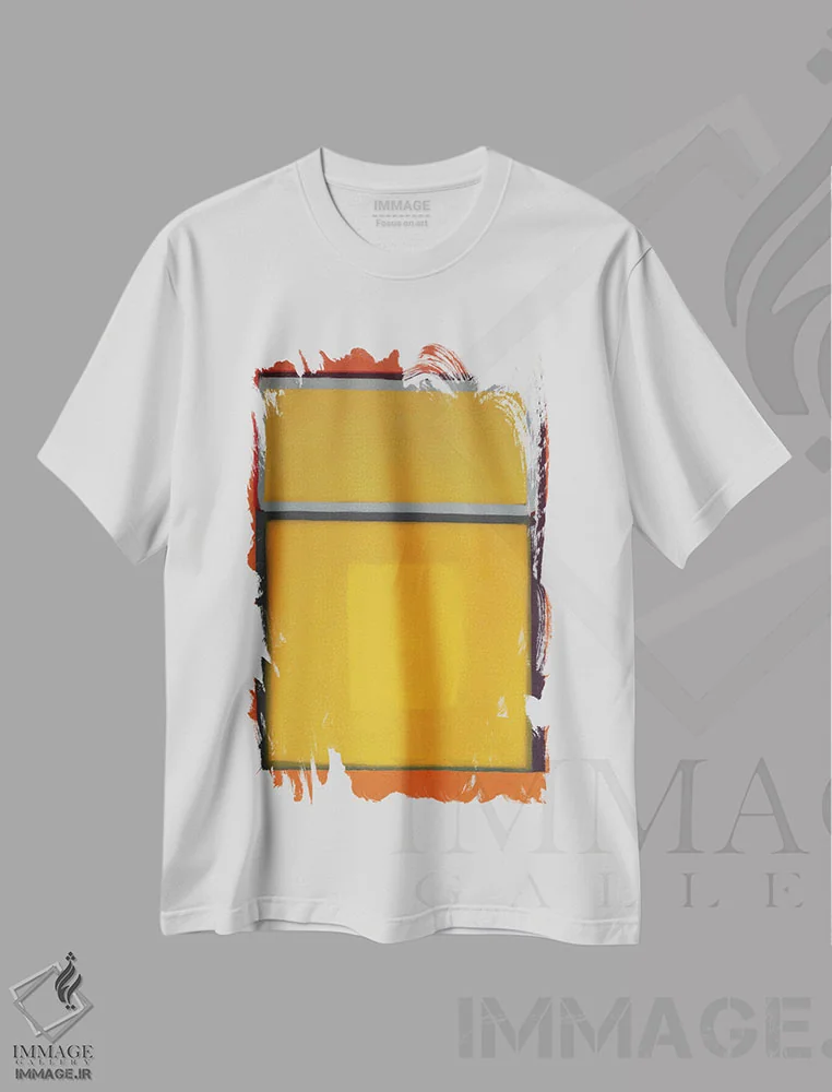 تیشرت سفید طرح دار مزارع رنگ III اثر هایک شالانتس | فروشگاه ایماژ