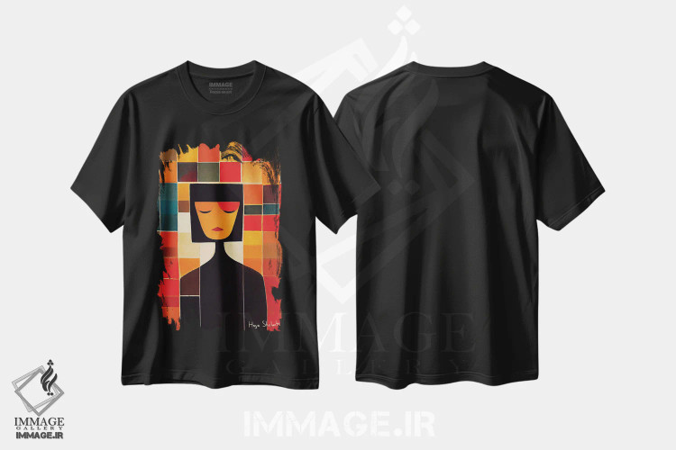 تیشرت مشکی طرح دار دوستت دارم اما بگذار در دنیایم بمانم، دکور معاصر اثر هایک شالانتس | فروشگاه ایماژ